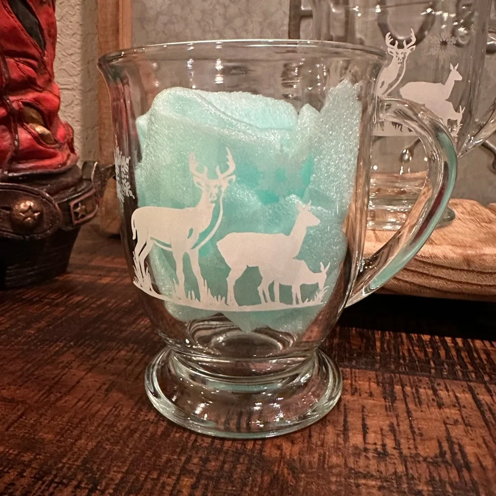 Williams-Sonoma Woodland Deer Mugs made by Anchor Hocking Set of 4 NWOB RETIRED